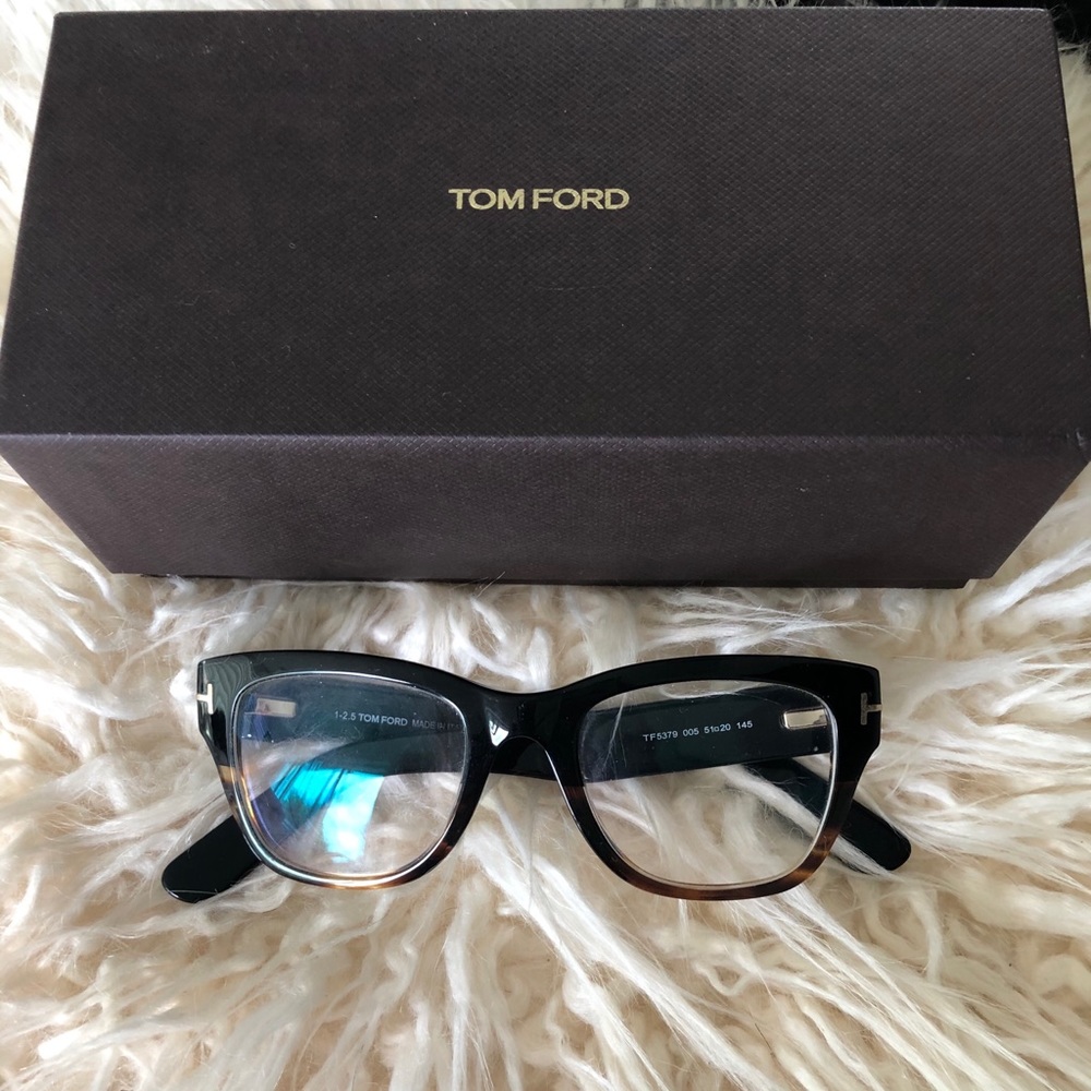 Tom Ford square tortoiseshell unisex eyeglasses